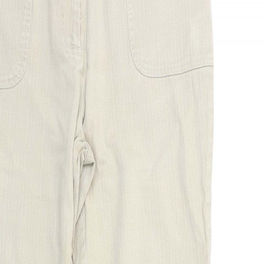 M&Co Womens Beige  Denim Flared Jeans Size 14 L29 in