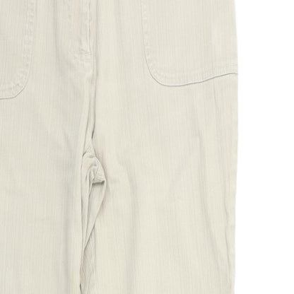 M&Co Womens Beige  Denim Flared Jeans Size 14 L29 in