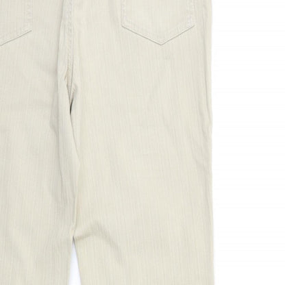 M&Co Womens Beige  Denim Flared Jeans Size 14 L29 in