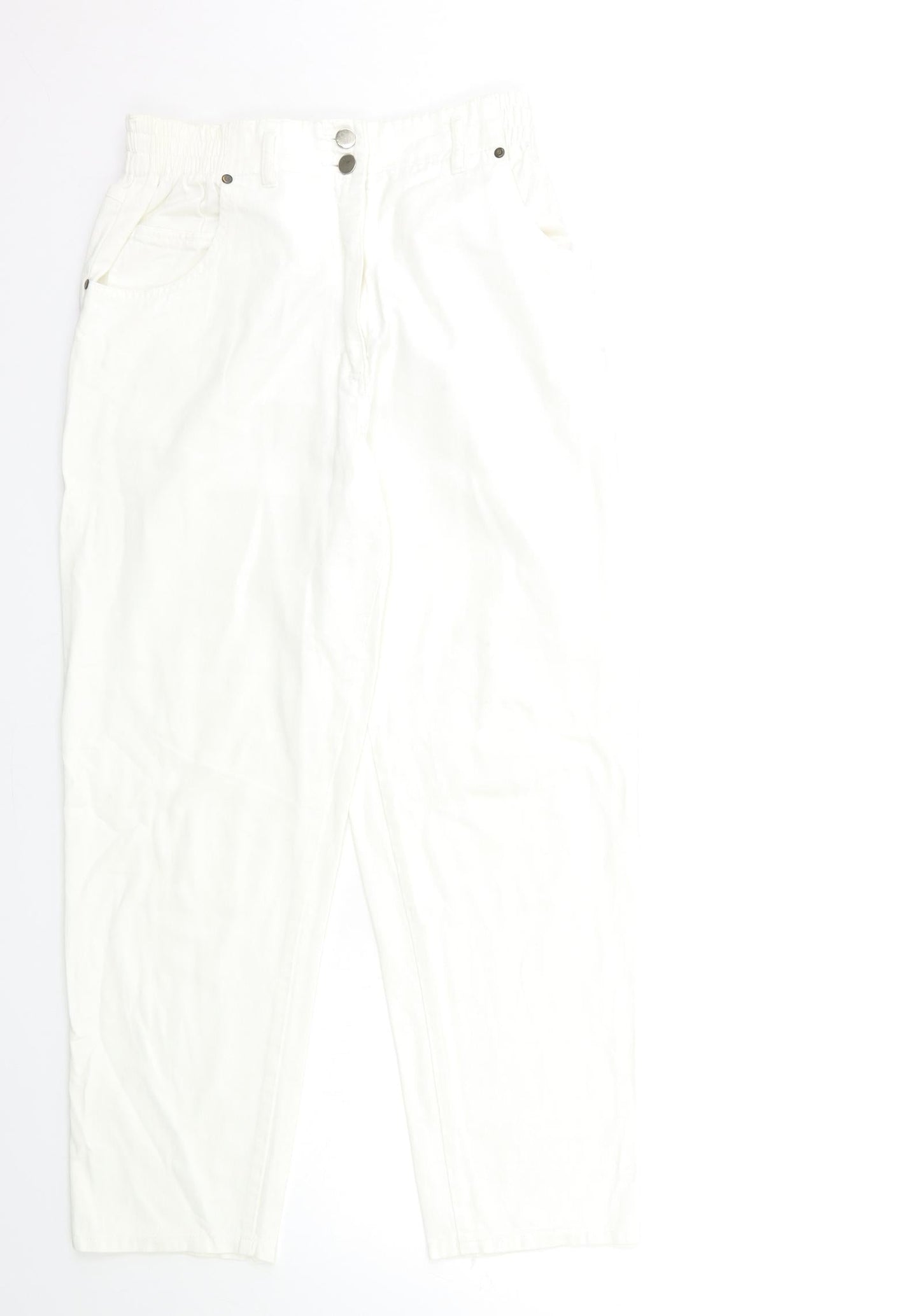 Womens UK Size 30 in Preworn Regular Fit Straight White Jeans