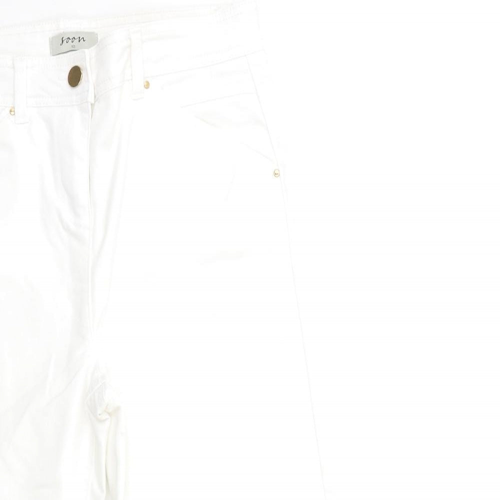 Soon Womens White  Denim Cropped Jeans Size 10 L23 in