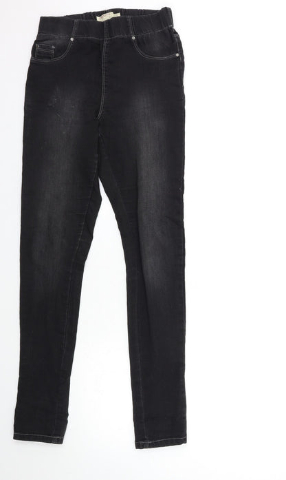 Womens UK Size 8 Papaya Regular Fit Jegging Black Jeans