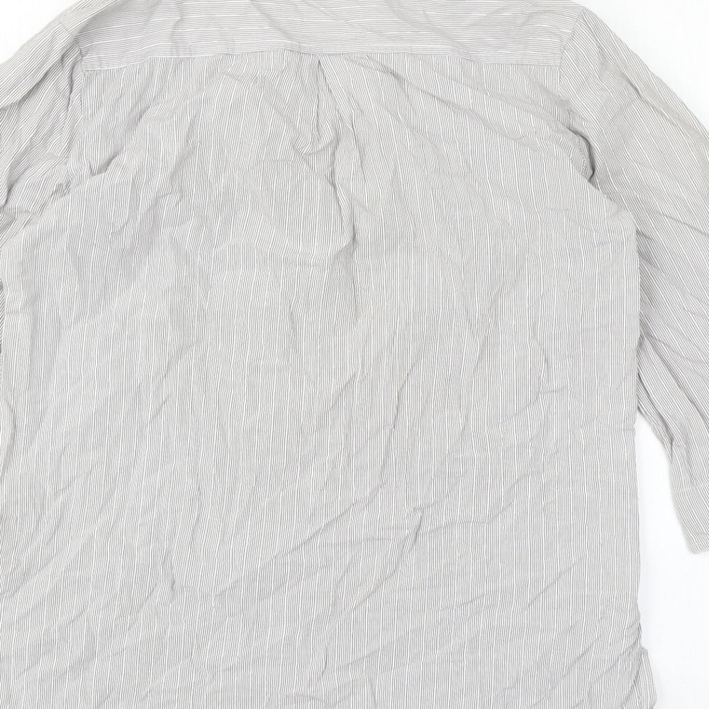 F&F Womens Grey Striped  Basic Button-Up Size 8