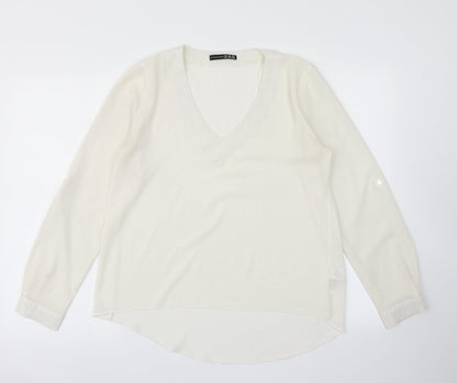 Womens UK Size 12 Atmosphere Ivory Basic Blouse