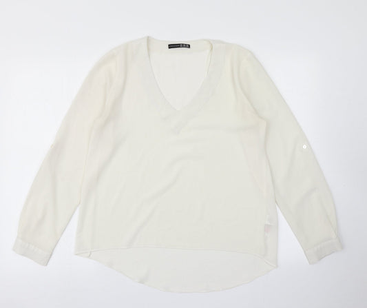 Womens UK Size 12 Atmosphere Ivory Basic Blouse