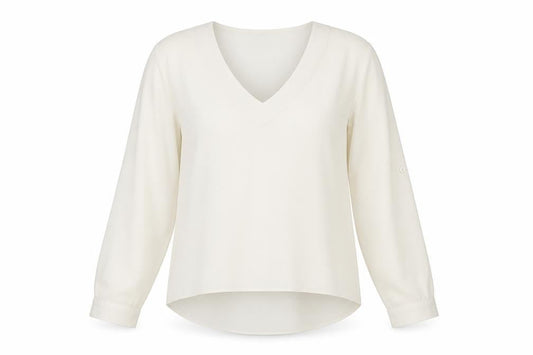 Front view of Atmosphere women’s ivory basic blouse, size UK 12