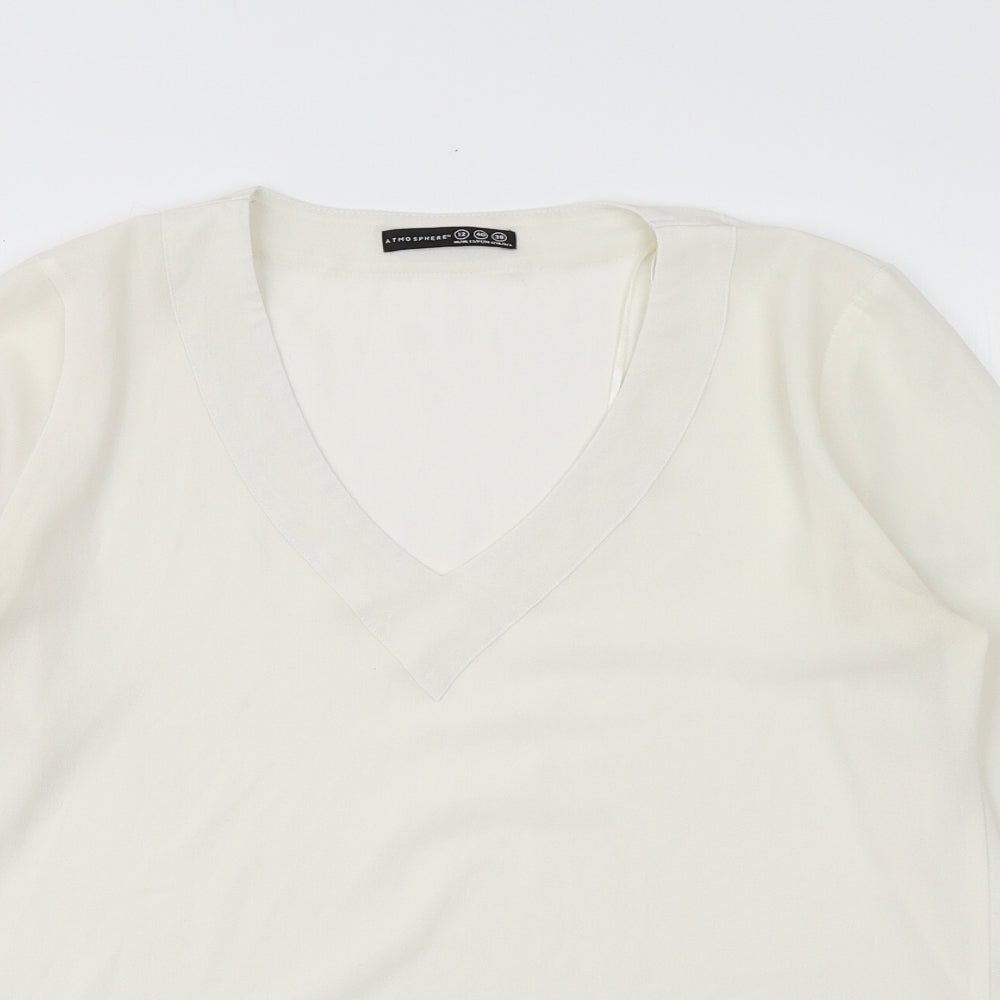 Womens UK Size 12 Atmosphere Ivory Basic Blouse