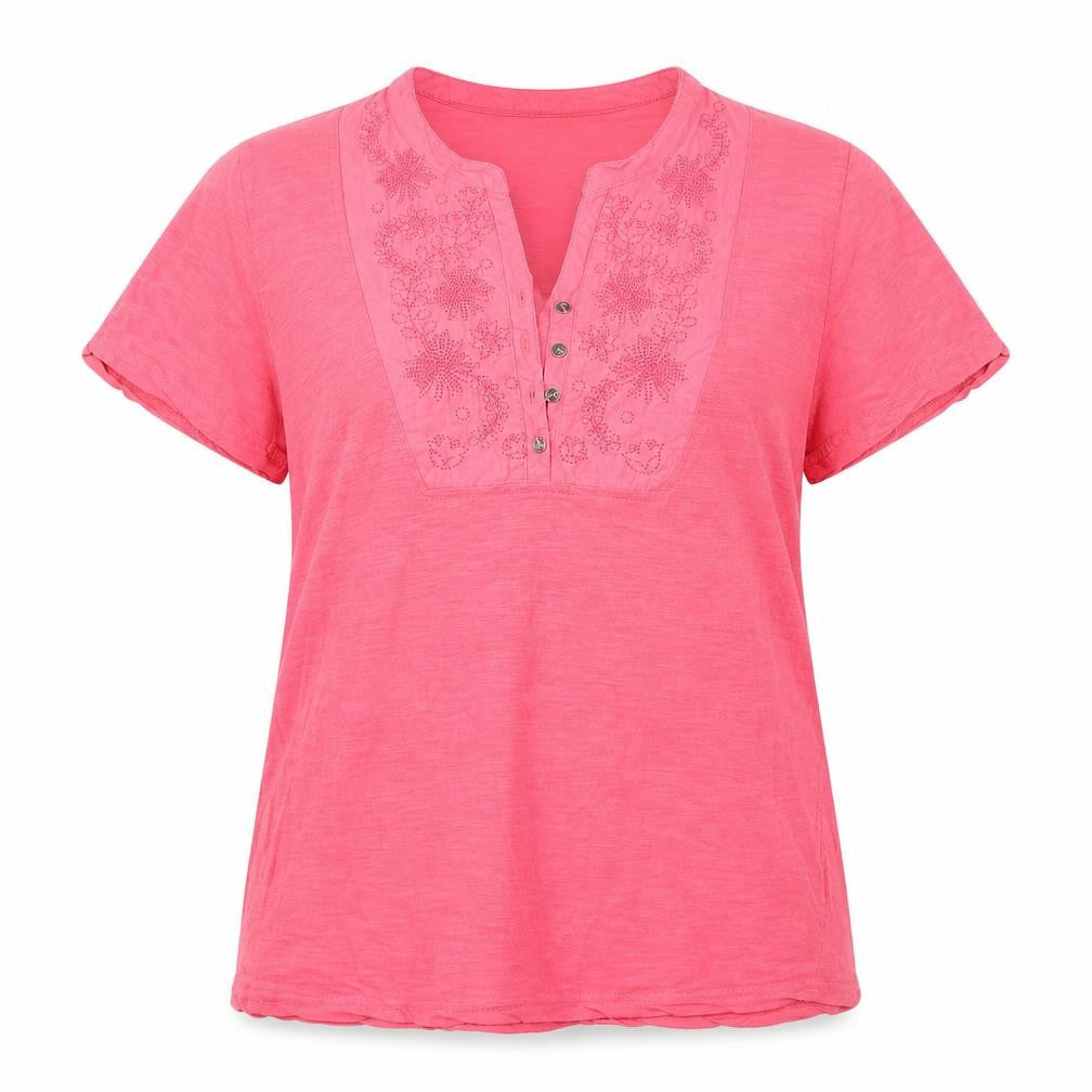 Womens UK Size M Isle Pink Basic T-Shirt