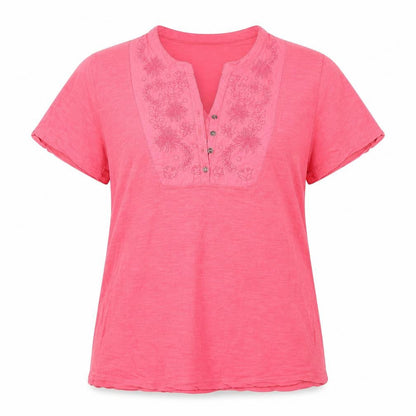 Womens UK Size M Isle Pink Basic T-Shirt