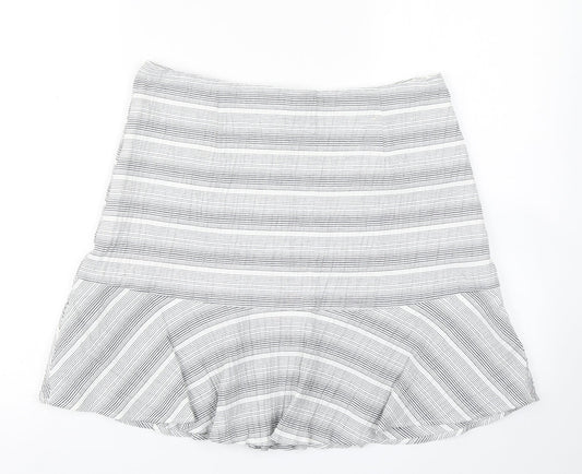 TU Womens Grey Striped  Flare Skirt Size 14
