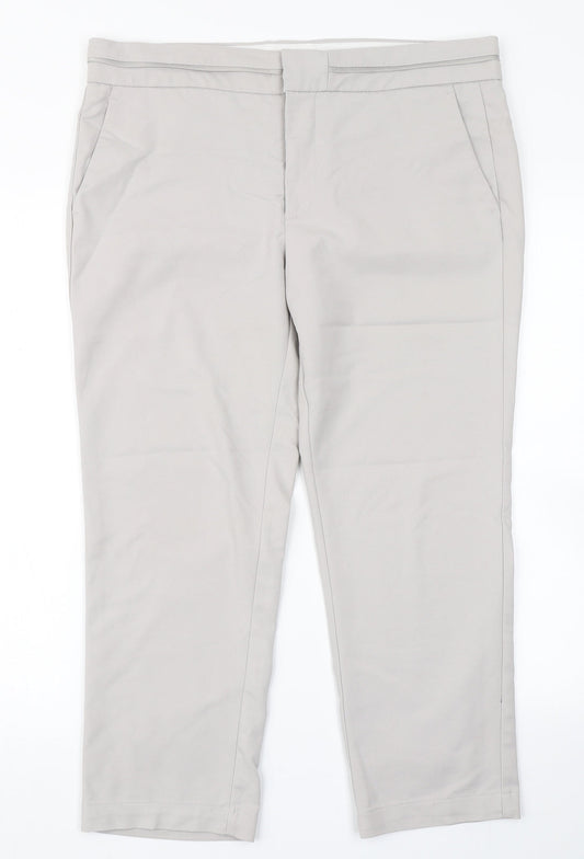 Mango Womens Grey   Pedal Pusher Trousers Size 12 L24 in