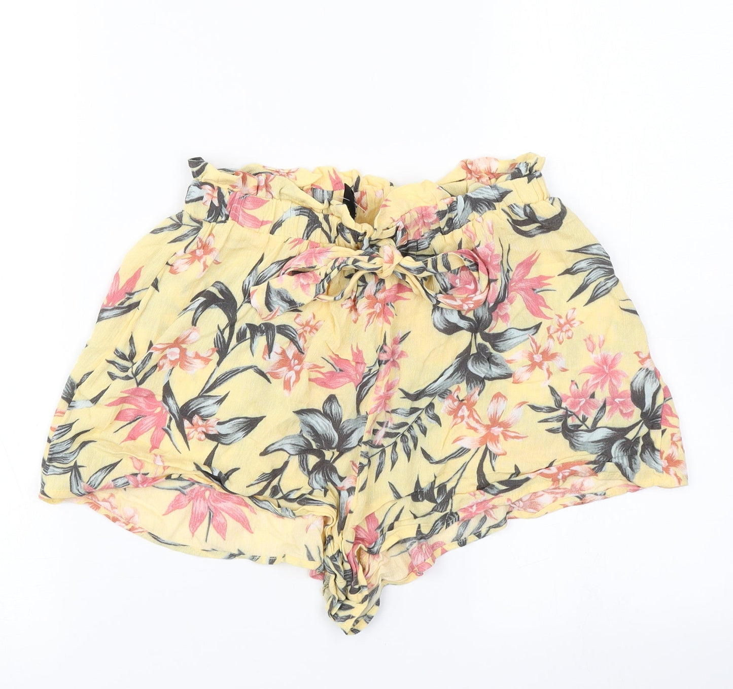 Divided Womens Yellow Floral  Hot Pants Shorts Size 6