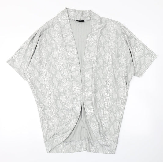 Klass Womens Grey Animal Print  Kimono Jacket Size S