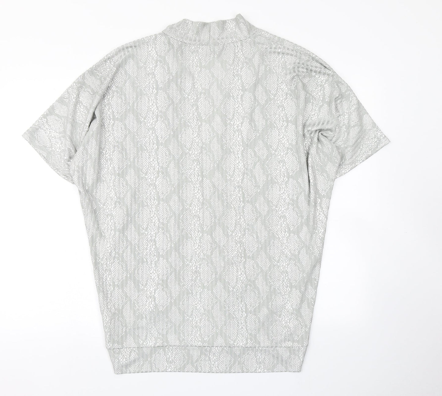 Klass Womens Grey Animal Print  Kimono Jacket Size S