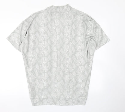 Klass Womens Grey Animal Print  Kimono Jacket Size S