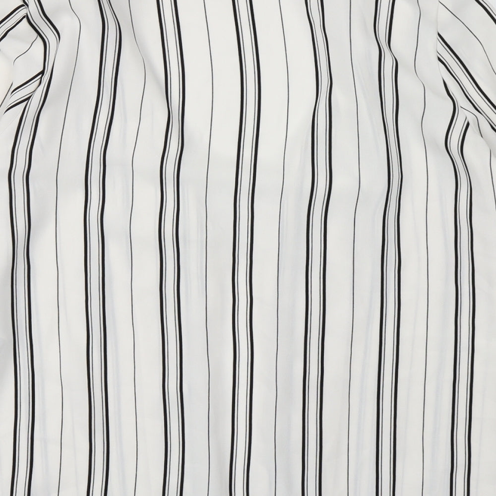 New Look Womens White Striped  Jacket Blazer Size 10