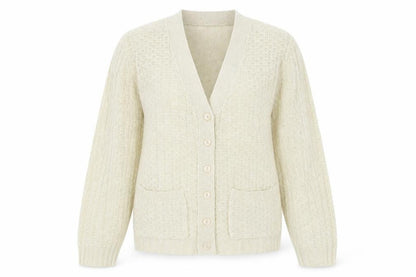 Womens UK Size 10 Damart Ivory Cardigan Jumper