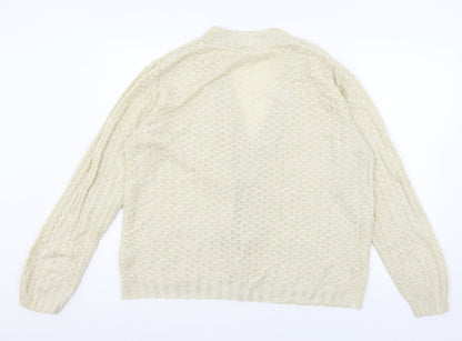 Womens UK Size 10 Damart Ivory Cardigan Jumper