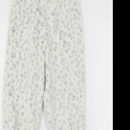 George Girls Ivory Animal Print Microfibre Capri Pyjama Pants Size 7-8 Years