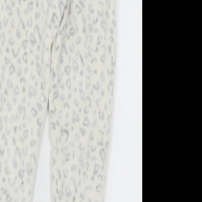 George Girls Ivory Animal Print Microfibre Capri Pyjama Pants Size 7-8 Years