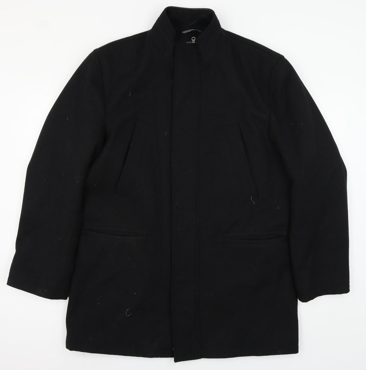 Tom English Womens Black   Pea Coat Coat Size L