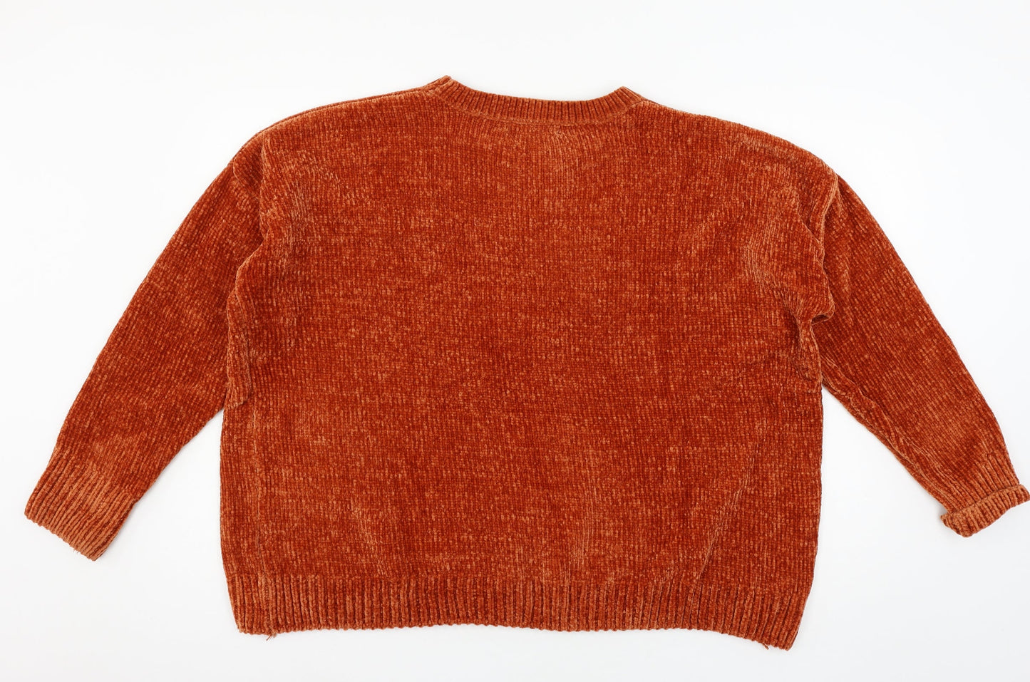 Primark Womens Orange  Knit Pullover Jumper Size 18
