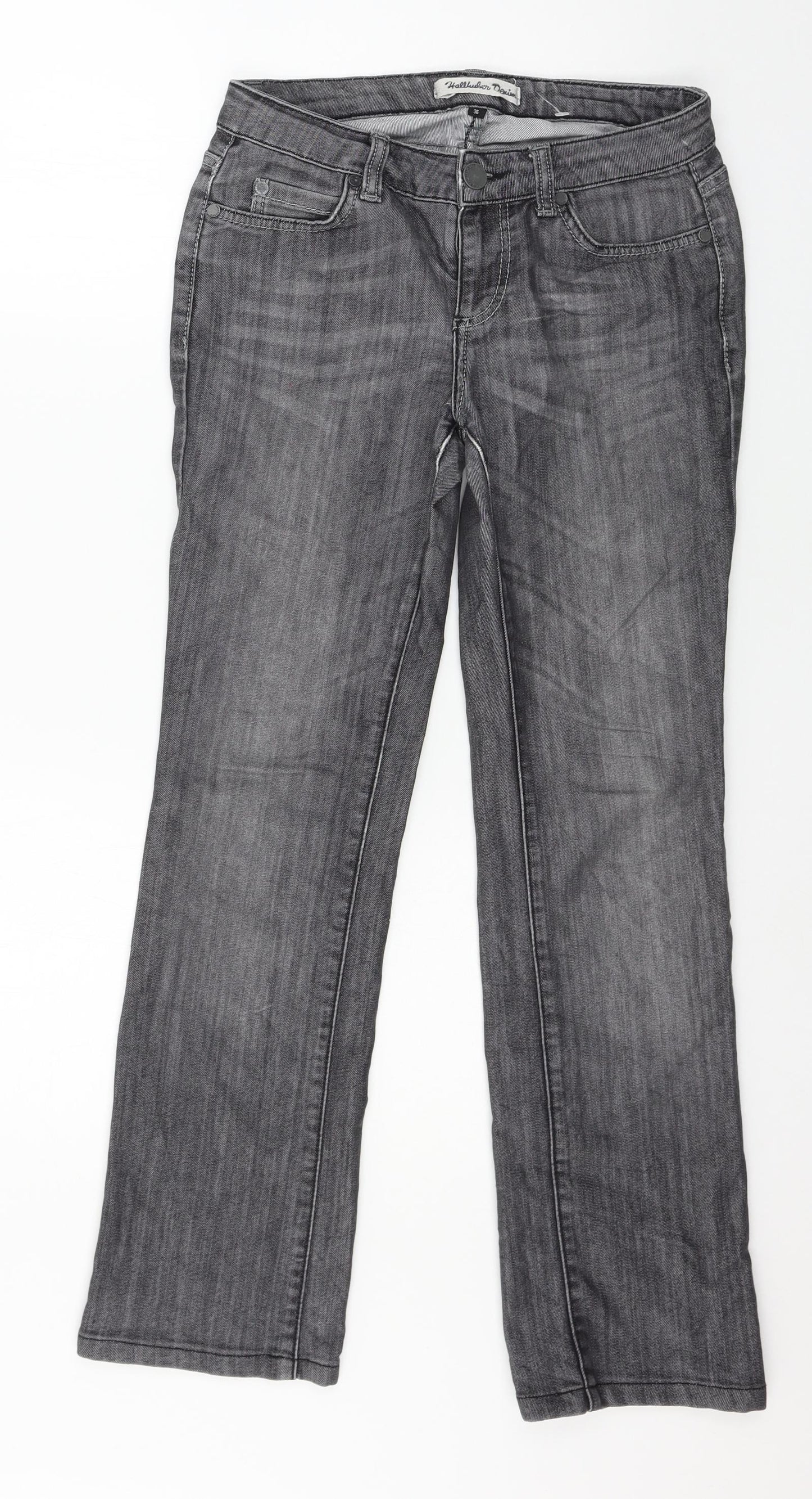 Hallhuber Womens Grey  Denim Straight Jeans Size 8 L28 in