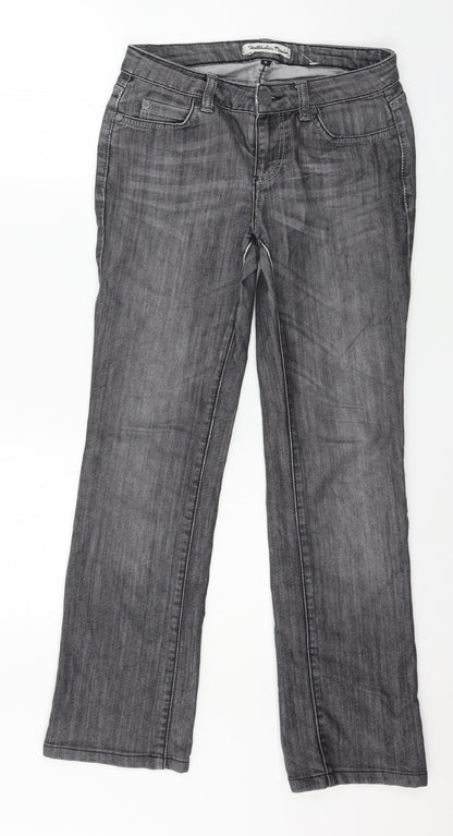 Hallhuber Womens Grey  Denim Straight Jeans Size 8 L28 in
