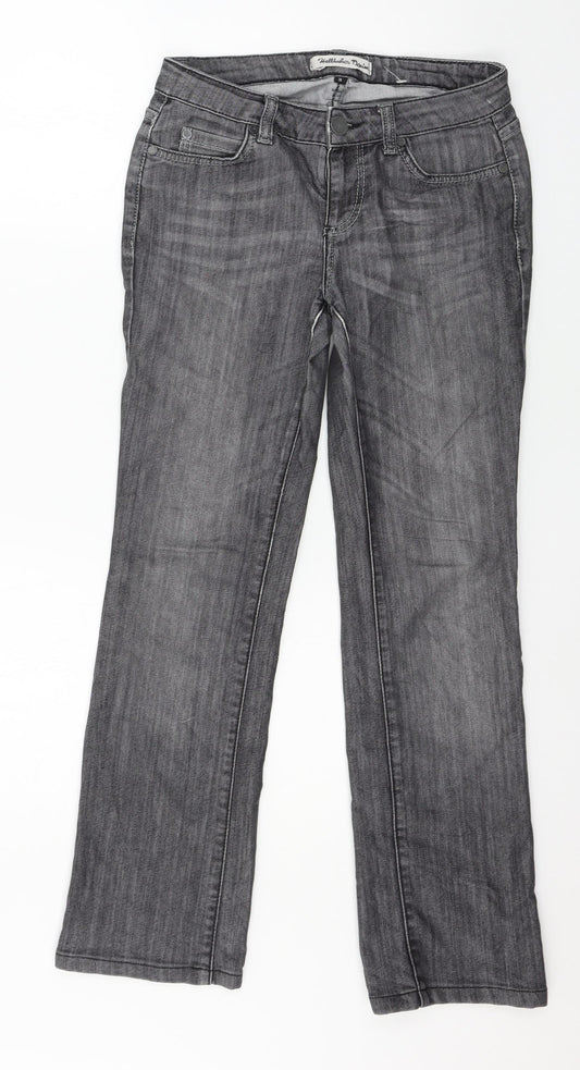 Hallhuber Womens Grey  Denim Straight Jeans Size 8 L28 in