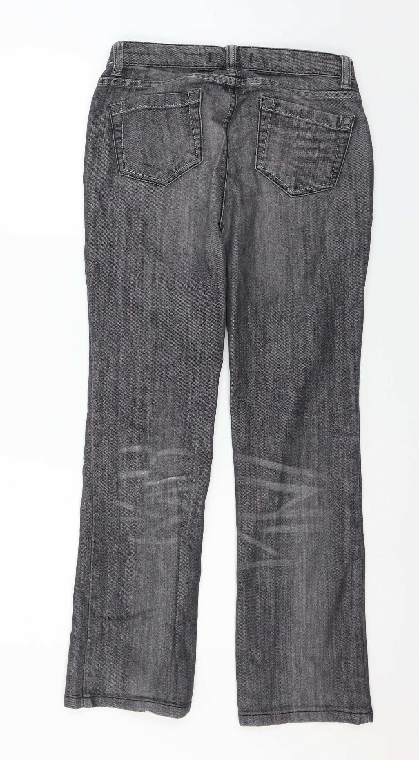 Hallhuber Womens Grey  Denim Straight Jeans Size 8 L28 in