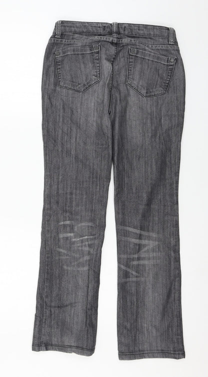 Hallhuber Womens Grey  Denim Straight Jeans Size 8 L28 in