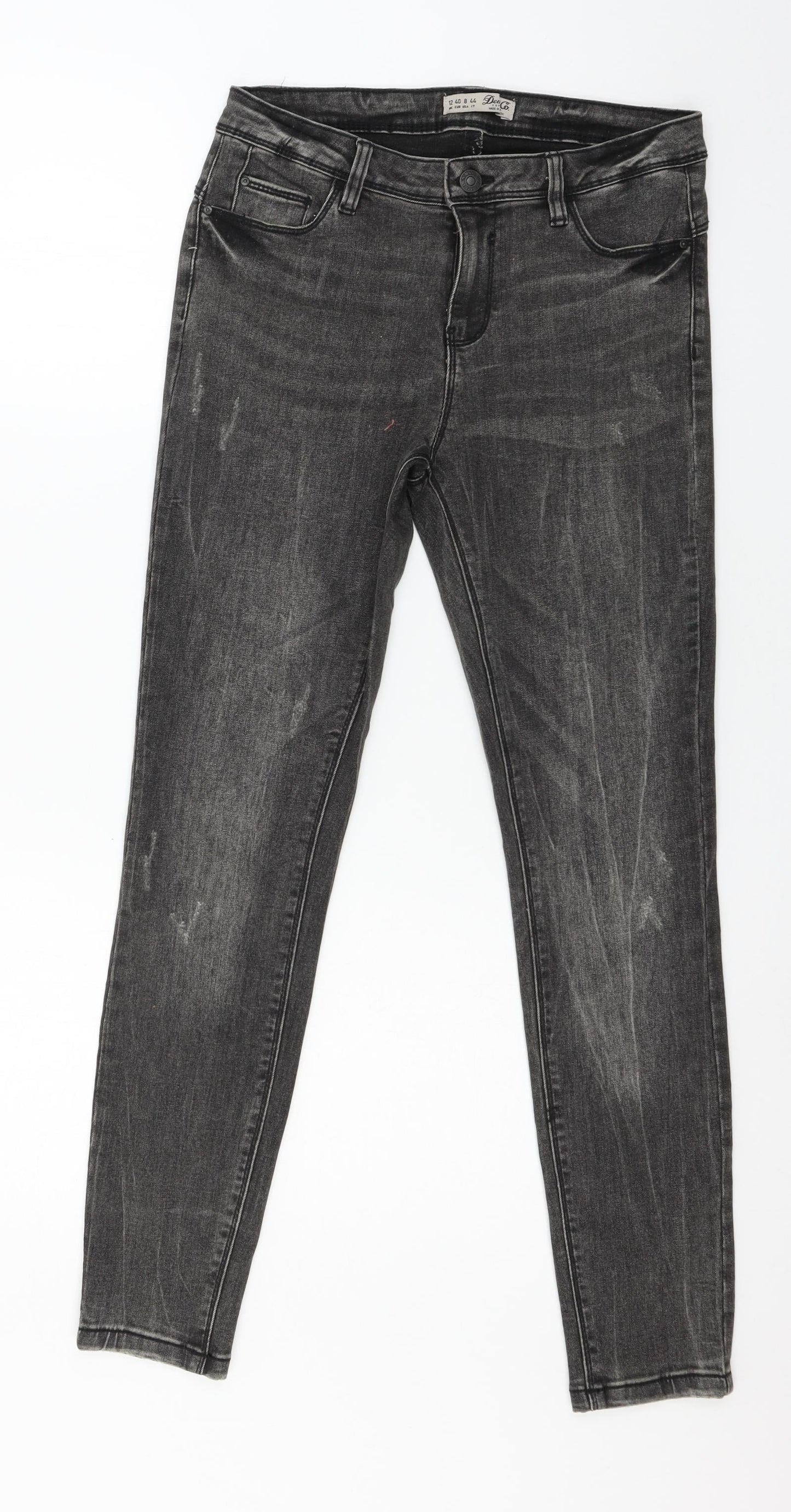 Denim & Co. Womens Grey  Denim Skinny Jeans Size 12 L27 in