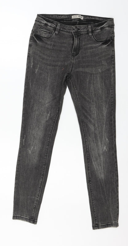 Denim & Co. Womens Grey  Denim Skinny Jeans Size 12 L27 in