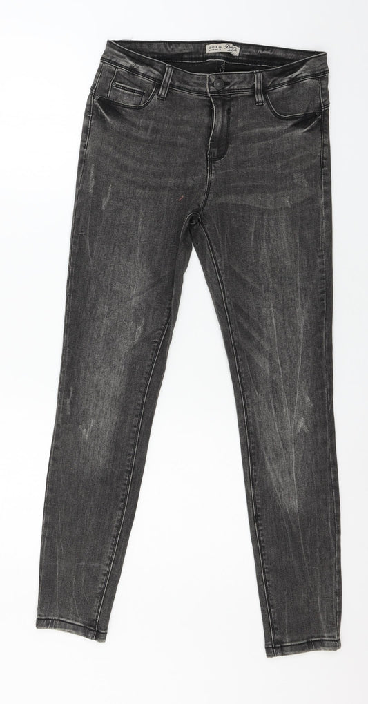 Denim & Co. Womens Grey  Denim Skinny Jeans Size 12 L27 in