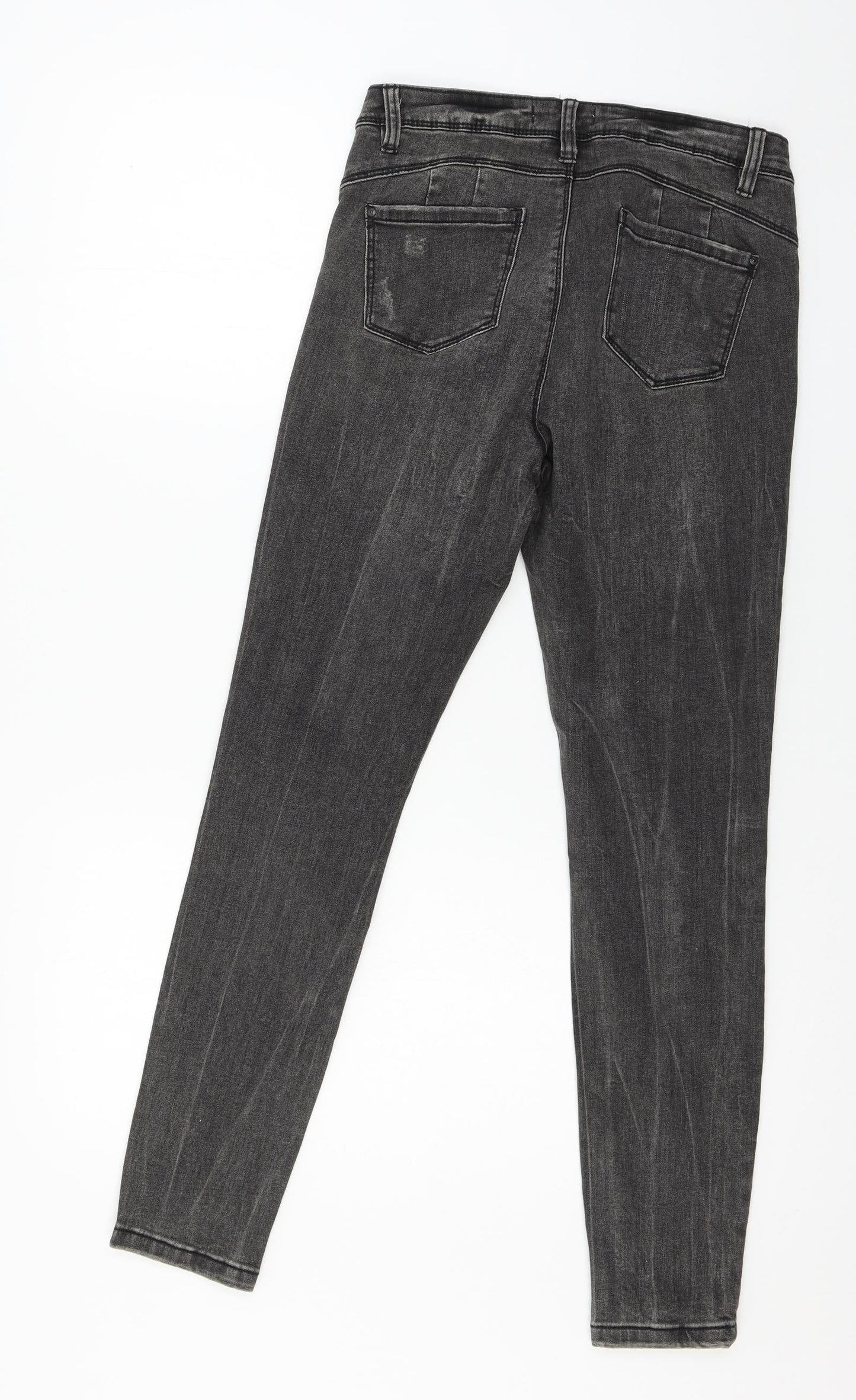 Denim & Co. Womens Grey  Denim Skinny Jeans Size 12 L27 in