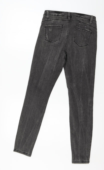 Denim & Co. Womens Grey  Denim Skinny Jeans Size 12 L27 in