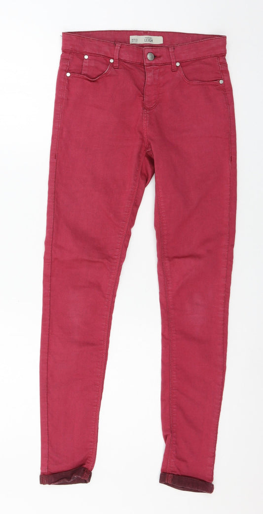 Topshop Womens Pink  Denim Skinny Jeans Size 26 in L30 in