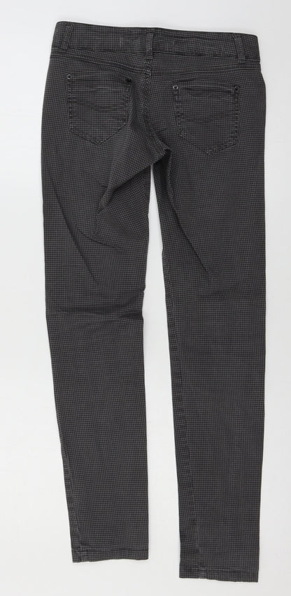 Springfield Womens Grey Check Denim Skinny Jeans Size S L28 in