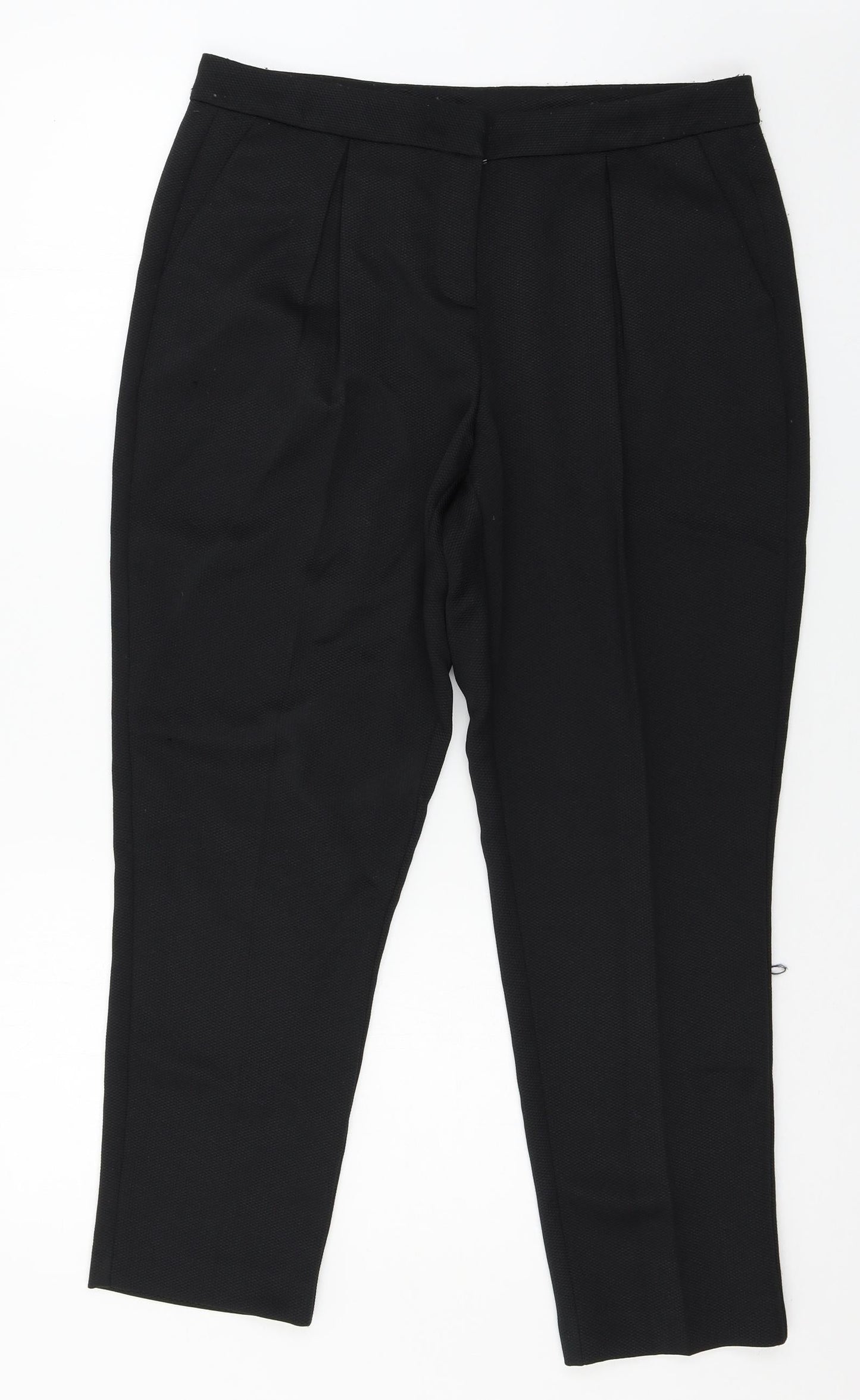 Womens UK Size 12 Preworn Regular Fit  Black Trousers