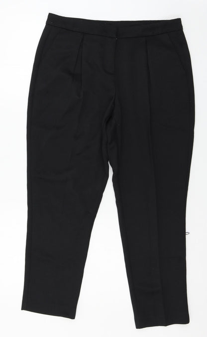 Womens UK Size 12 Preworn Regular Fit  Black Trousers