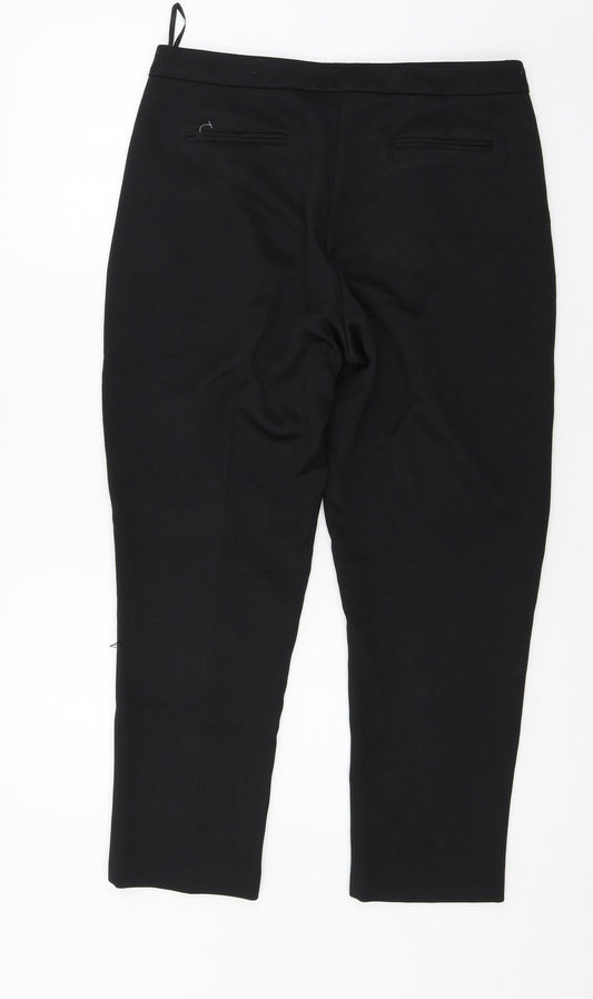 Womens UK Size 12 Preworn Regular Fit  Black Trousers