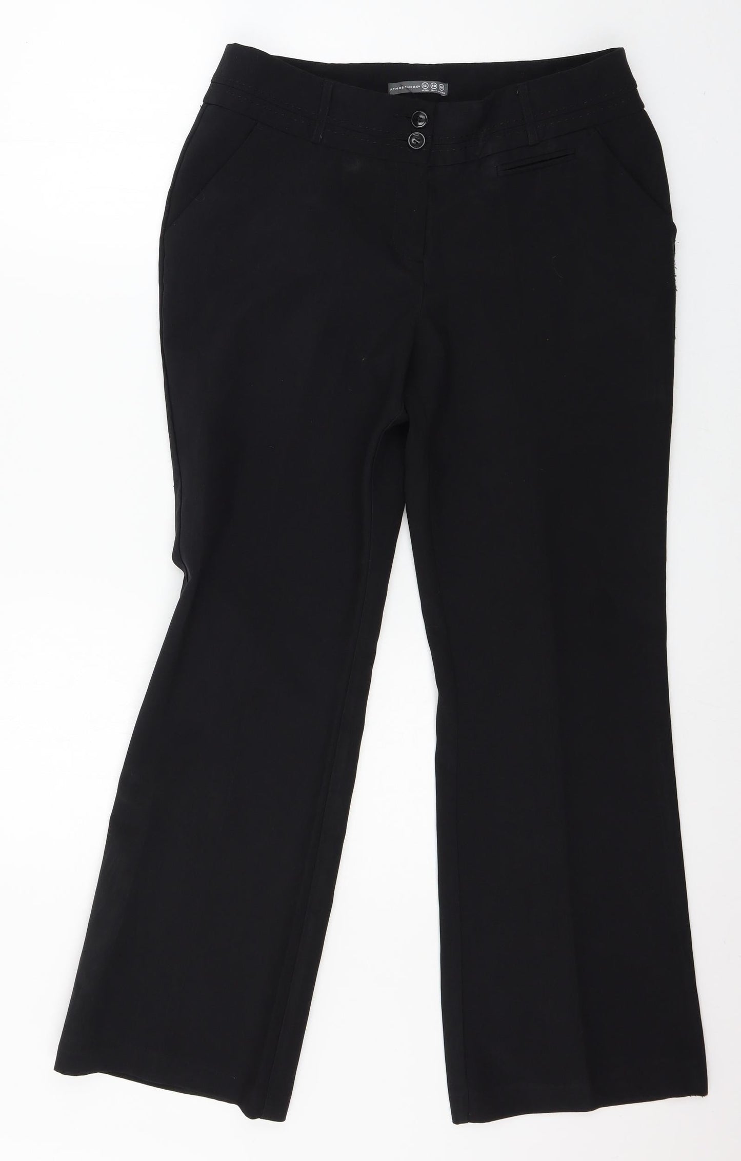 Womens UK Size 12 Atmosphere Regular Fit  Black Trousers