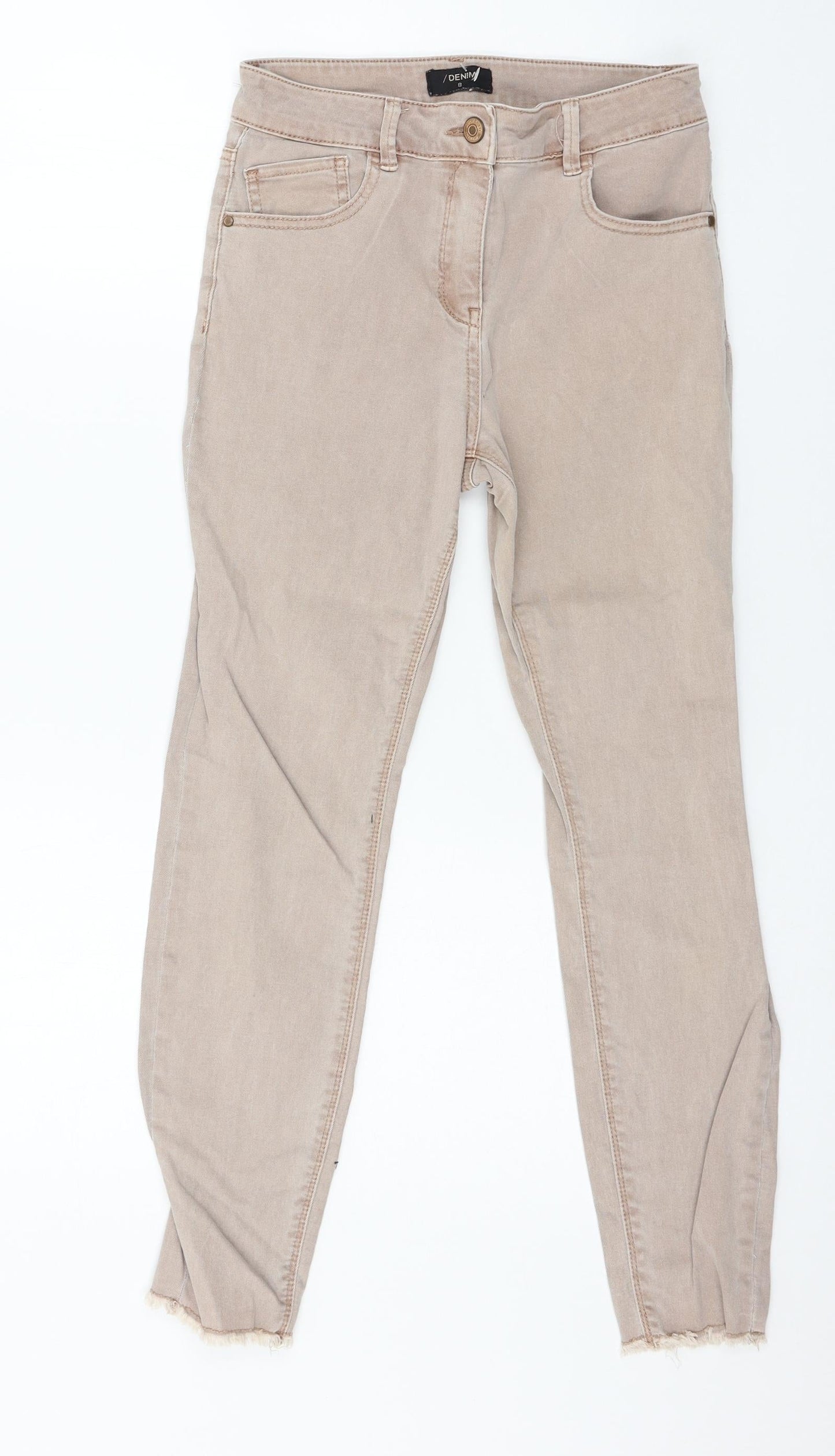 Matalan Womens Pink  Denim Skinny Jeans Size 8 L25 in - Distressed