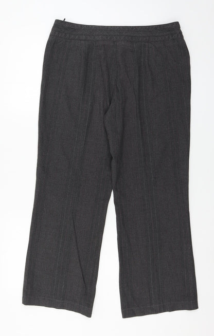 Per Una Womens Grey Striped  Trousers  Size 34 in L27 in