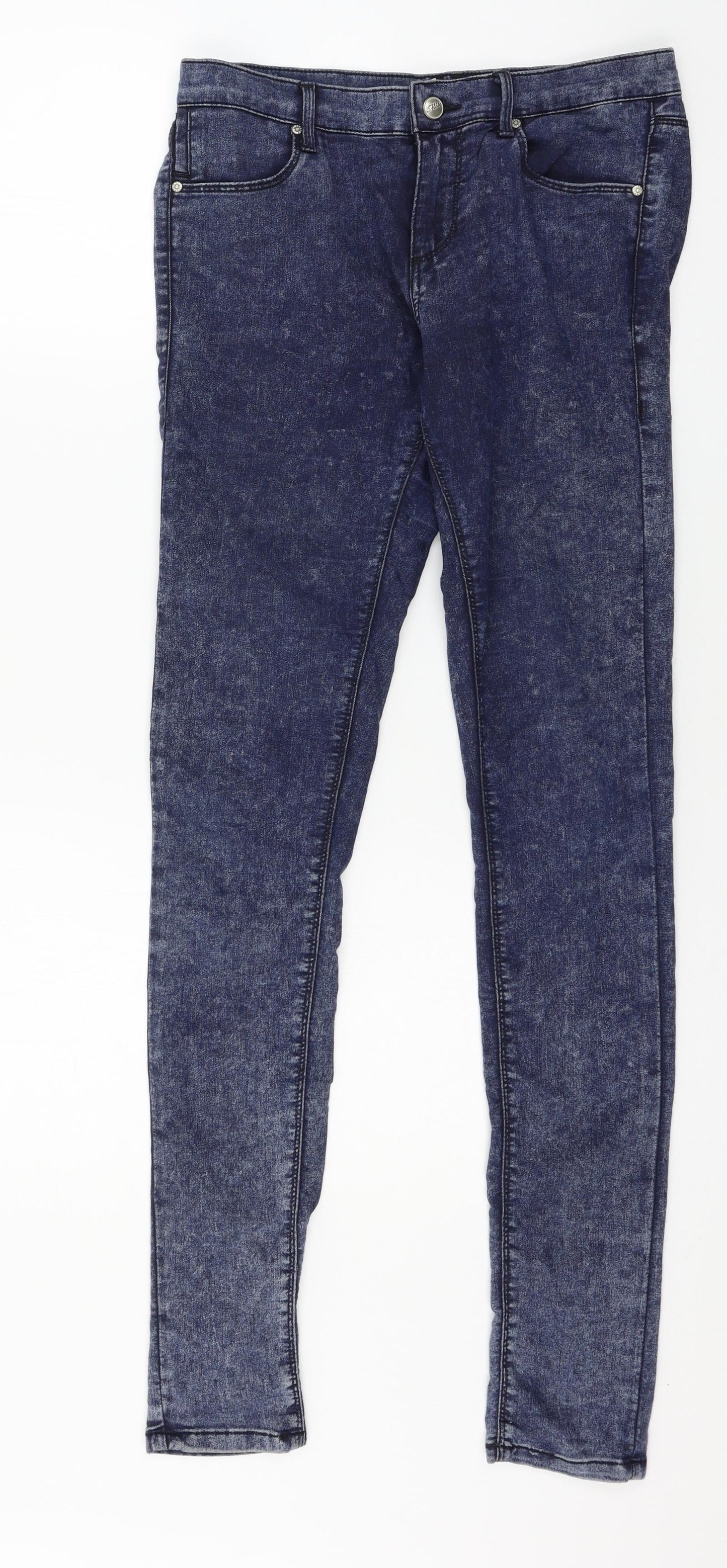 Topshop Womens Blue  Denim Skinny Jeans Size 28 in L34 in