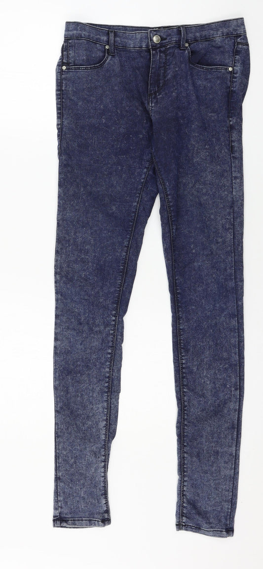 Topshop Womens Blue  Denim Skinny Jeans Size 28 in L34 in