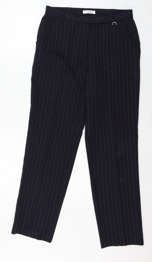 Womens UK Size 10 Marks and Spencer Regular Fit  Blue Trousers