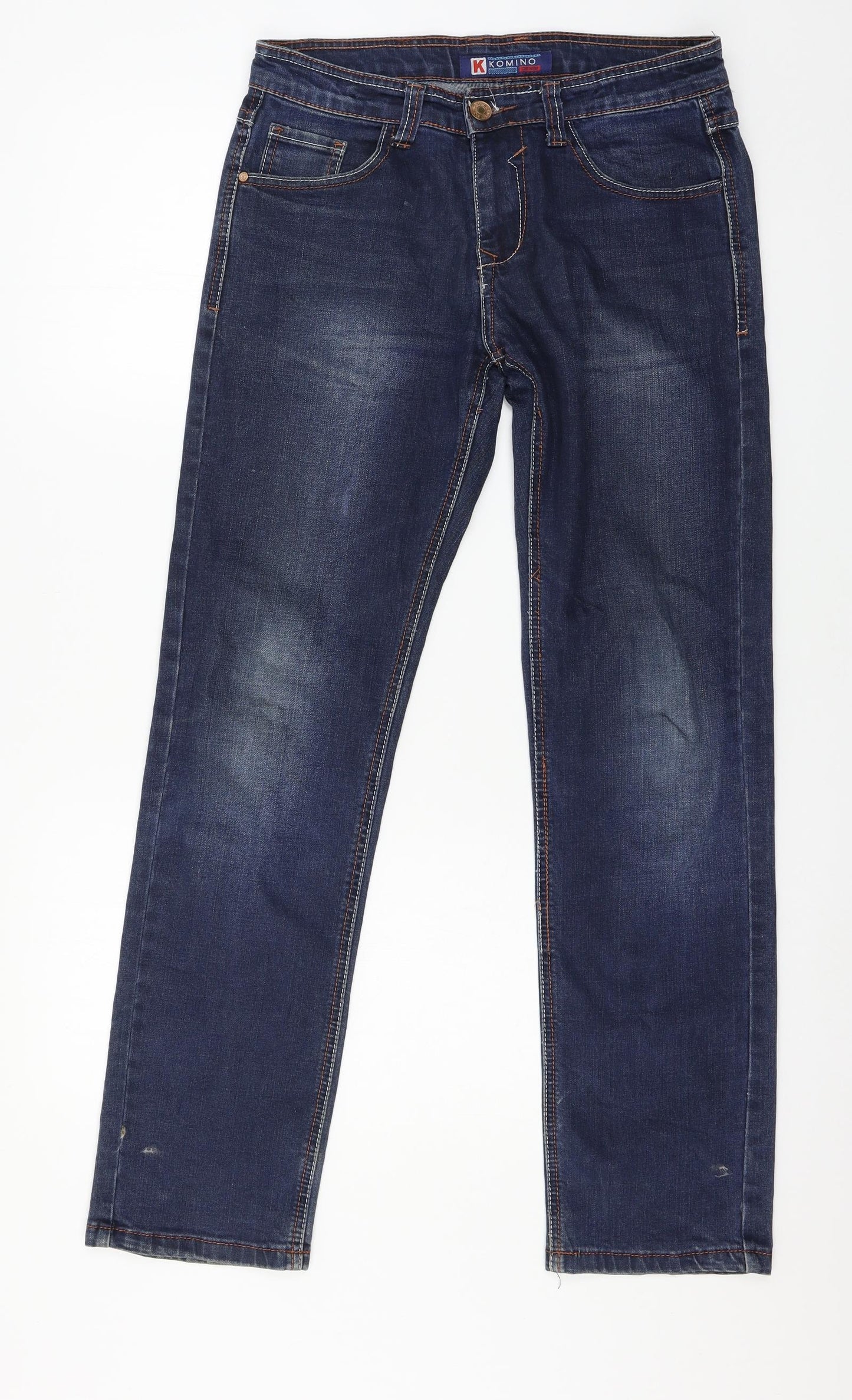 Komino Mens Blue  Denim Straight Jeans Size 28 in L31 in