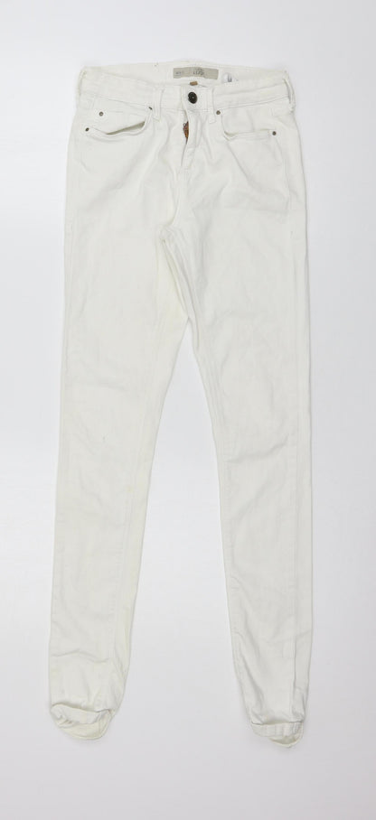 Topshop Womens White  Denim Skinny Jeans Size 26 L32 in