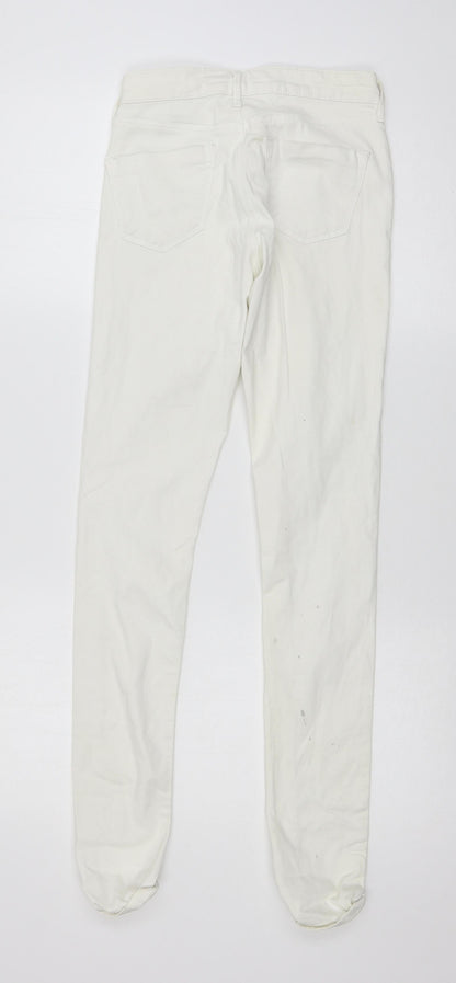 Topshop Womens White  Denim Skinny Jeans Size 26 L32 in